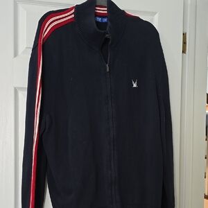 Men's Black Sweater with Red Accents